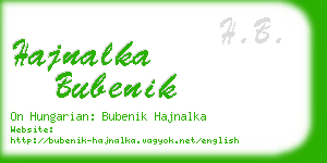 hajnalka bubenik business card